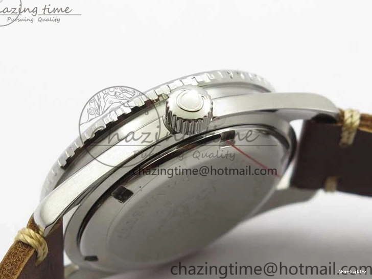 0225 Vintage Seamaster 300 No Date SS B12 Black Dial On Brown Leather Strap A2836 (Free Nylon Strap) Comfortable 7912